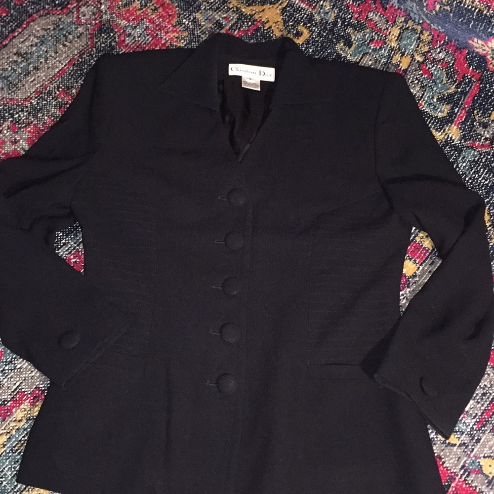 Christian Dior vintage black blazer EUC 8 - Picture 2 of 5